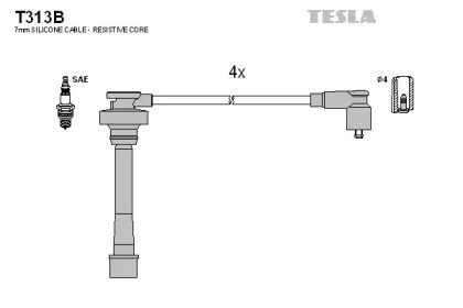 Juego de cables de encendido T313B Tesla