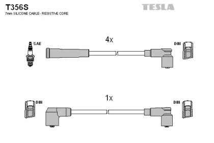 Juego de cables de encendido T356S Tesla