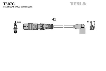 Juego de cables de encendido T387C Tesla