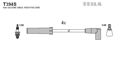 Juego de cables de encendido T394S Tesla