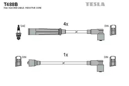 Juego de cables de encendido T488B Tesla