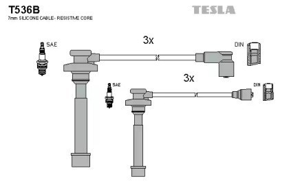 Juego de cables de encendido T536B Tesla