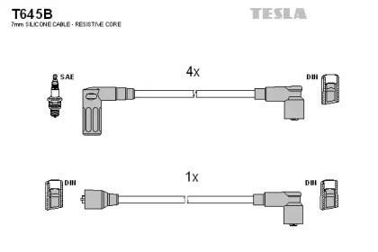 Juego de cables de encendido T645B Tesla