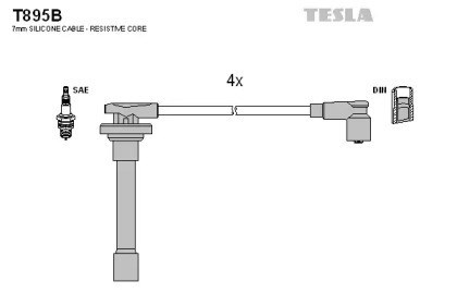 Juego de cables de encendido T895B Tesla