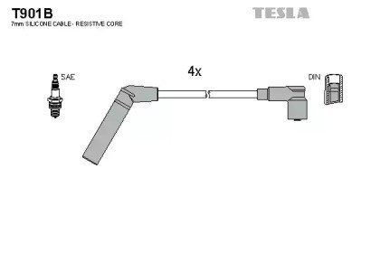 Juego de cables de encendido T901B Tesla