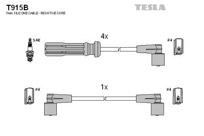 Juego de cables de encendido T915B Tesla