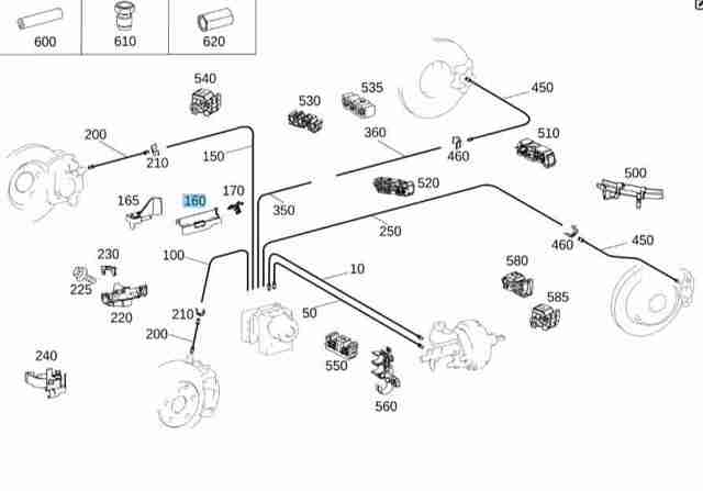 Soporte de tubo de freno A1665455840 Mercedes