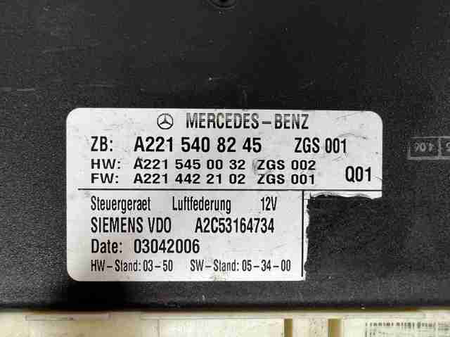 Unidad de control, suspensión neumática A2215408245 Mercedes