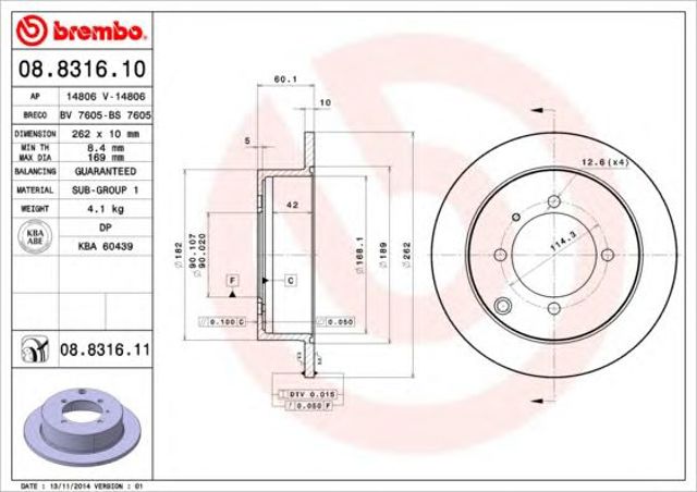08831610 BREMBO Disco de freno trasero comprar Madrid