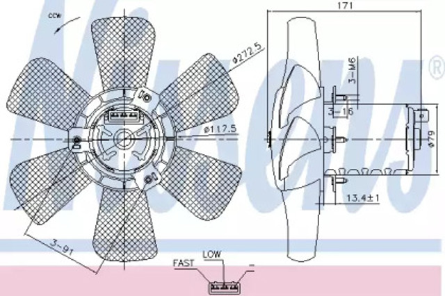 NISSENS 85809 Ventilador (rodete +motor) refrigeración del motor con electromotor completo  disponible España