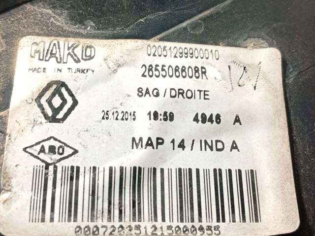 RENAULT 265506608R Piloto trasero exterior derecho  en stock Valencia