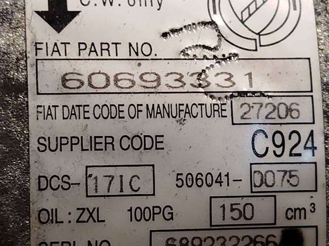 Compresor climatizador 60693331 FIAT
