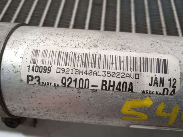 Radiador de aire acondicionado 92100BH40A NISSAN