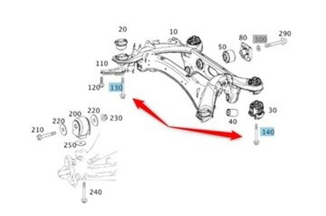 Perno de fijación, brazo oscilante trasero inferior A0019901103 Mercedes