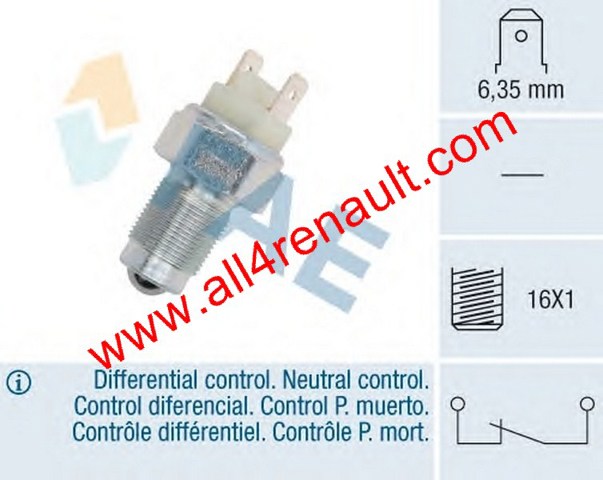 Sensor de marcha atrás 7700517549 RENAULT