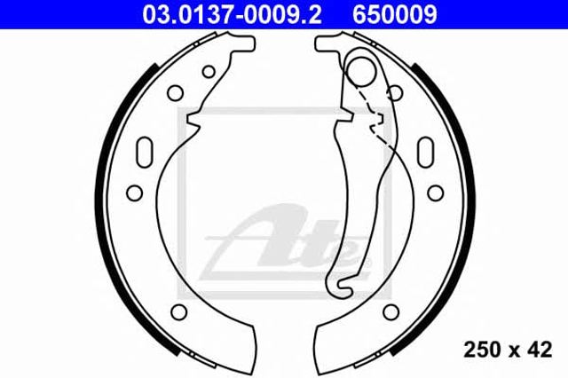 Zapatas de freno traseras 03013700092 ATE