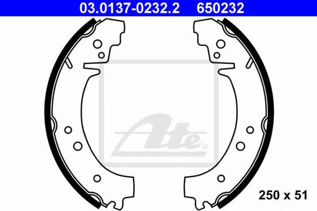 Zapatas de freno traseras 03013702322 ATE
