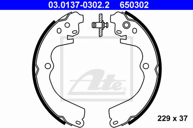 Zapatas de freno traseras 03013703022 ATE