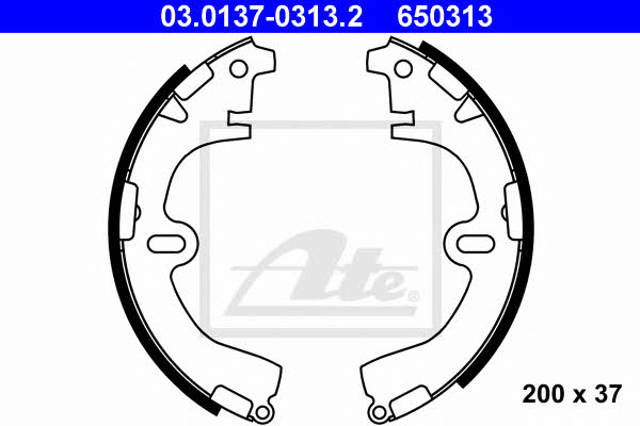 Zapatas de freno traseras 03013703132 ATE