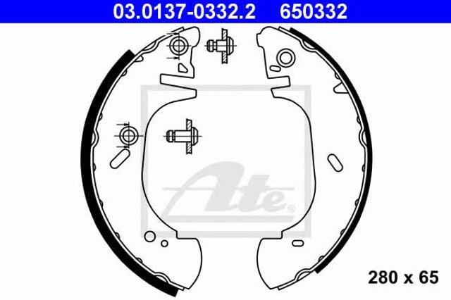 Zapatas de freno traseras 03013703322 ATE