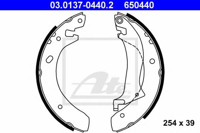 Zapatas de freno traseras 03013704402 ATE