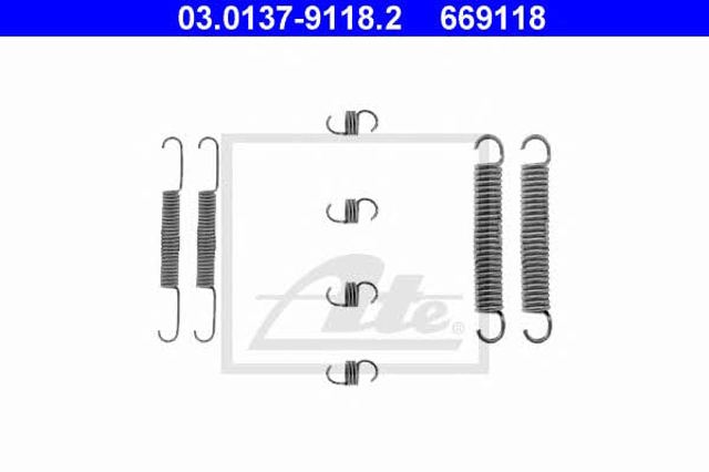 Juego de montaje, zapatas de freno traseras 03013791182 ATE