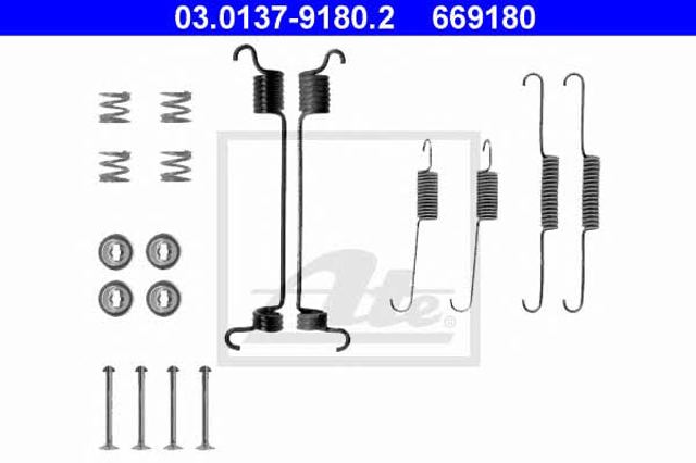 Juego de montaje, zapatas de freno traseras 03013791802 ATE