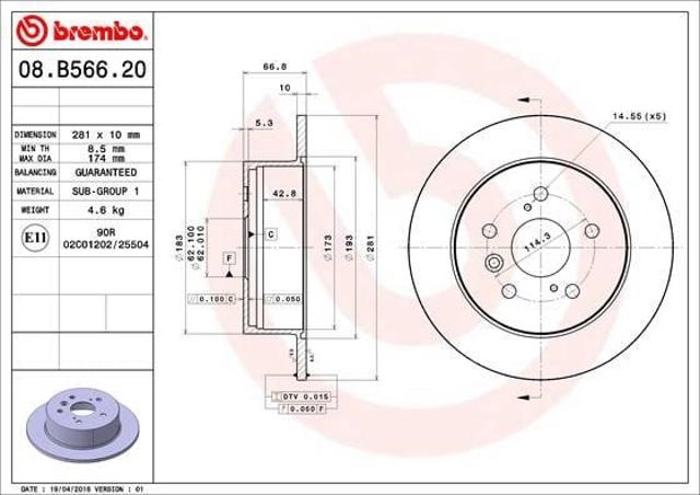 Frenos traseros 08B56621 BREMBO