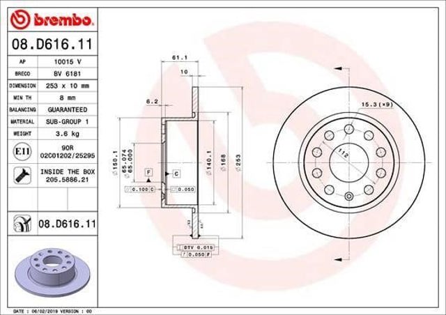 08D61611 Brembo