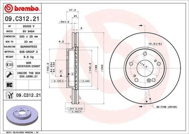 09C31221 Brembo