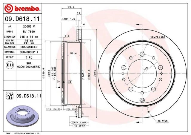 09D61811 Brembo