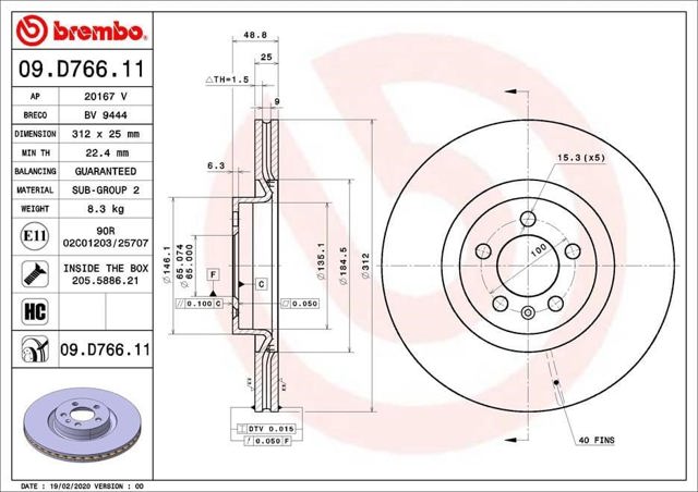 09D76611 Brembo