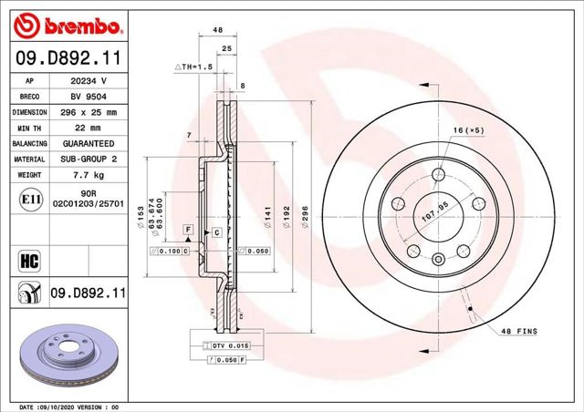 09D89211 Brembo