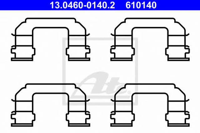 Juego de resortes de sujeción de pastillas de freno delanteras 13046001402 ATE