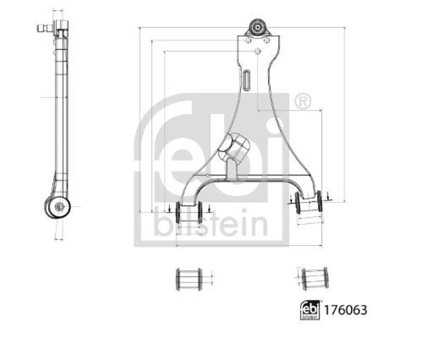 Brazo superior derecho de la suspensión delantera 176063 FEBI