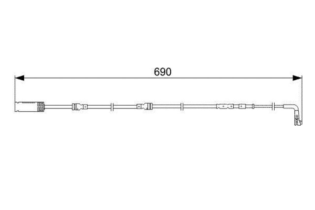 Sensor de desgaste de pastillas de freno delantero derecho 1987473052 BOSCH
