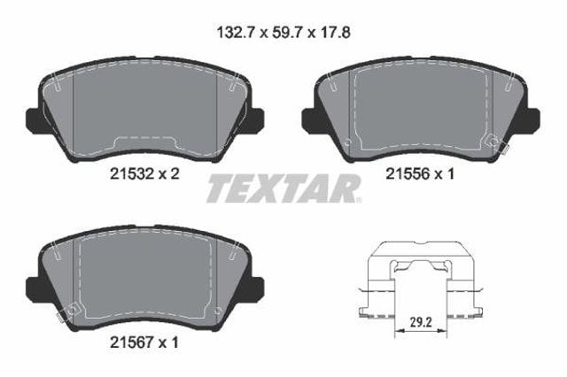 Pastillas de freno 2153201 TEXTAR