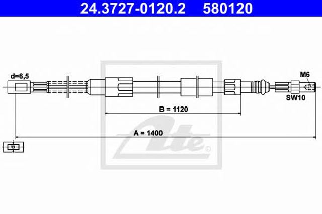 Cable de freno de mano trasero derecho/izquierdo 24372701202 ATE