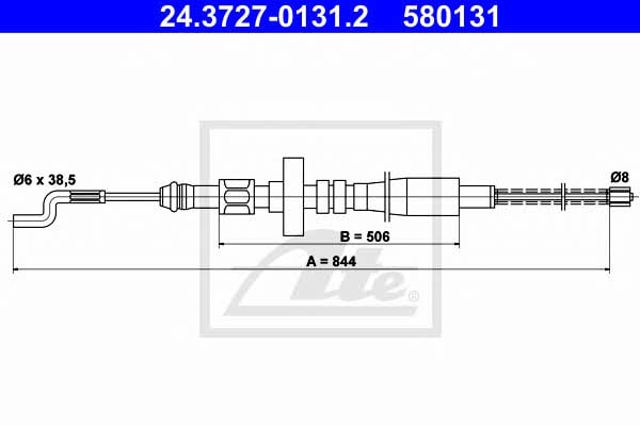 Cable de freno de mano trasero derecho/izquierdo 24372701312 ATE