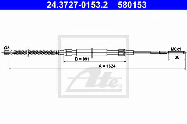 Cable de freno de mano trasero derecho/izquierdo 24372701532 ATE