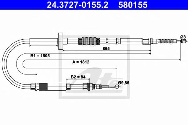 Cable de freno de mano trasero derecho/izquierdo 24372701552 ATE