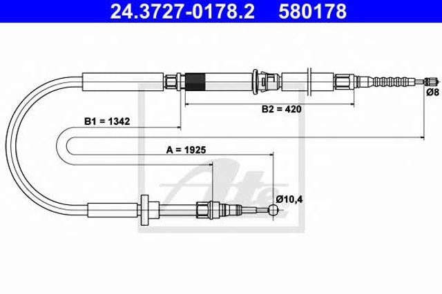 Cable de freno de mano trasero derecho/izquierdo 24372701782 ATE