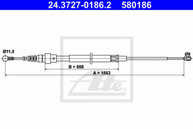 Cable de freno de mano trasero derecho/izquierdo 24372701862 ATE