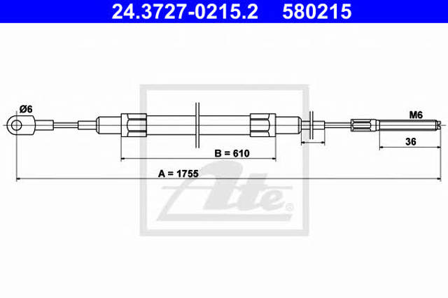 Cable de freno de mano trasero derecho/izquierdo 24372702152 ATE