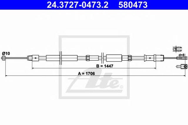 Cable de freno de mano trasero derecho/izquierdo 24372704732 ATE