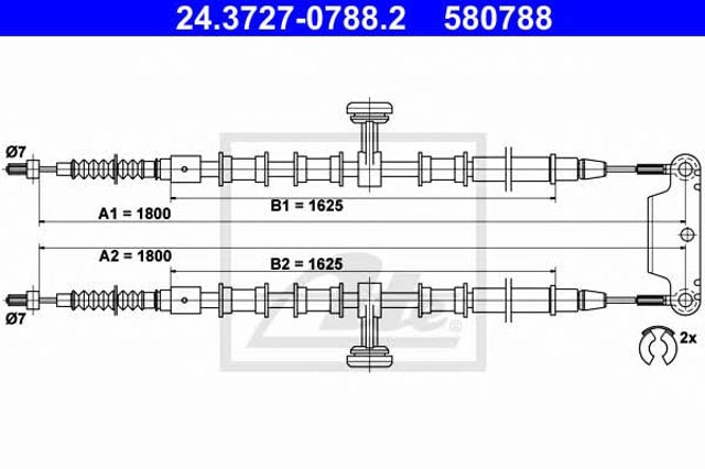 Cable de freno de mano trasero derecho/izquierdo 24372707882 ATE