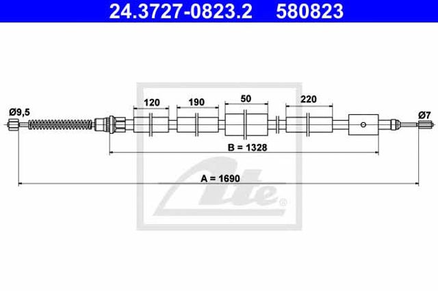 Comprar Cable de freno de mano trasero derecho/izquierdo Peugeot 306  7A a bajo precio