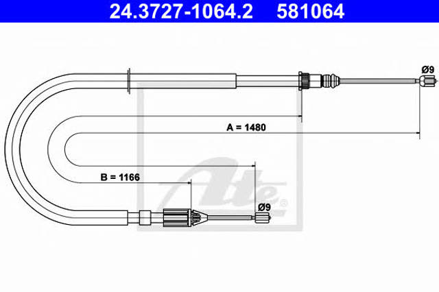 Cable de freno de mano trasero derecho para Renault Megane KA0, KA1