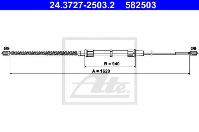 Cable de freno de mano trasero derecho/izquierdo 24372725032 ATE