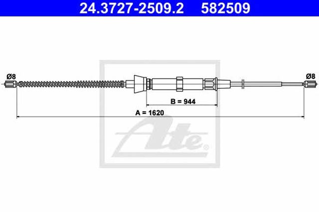 Cable de freno de mano trasero derecho/izquierdo 24372725092 ATE